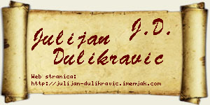 Julijan Dulikravić vizit kartica